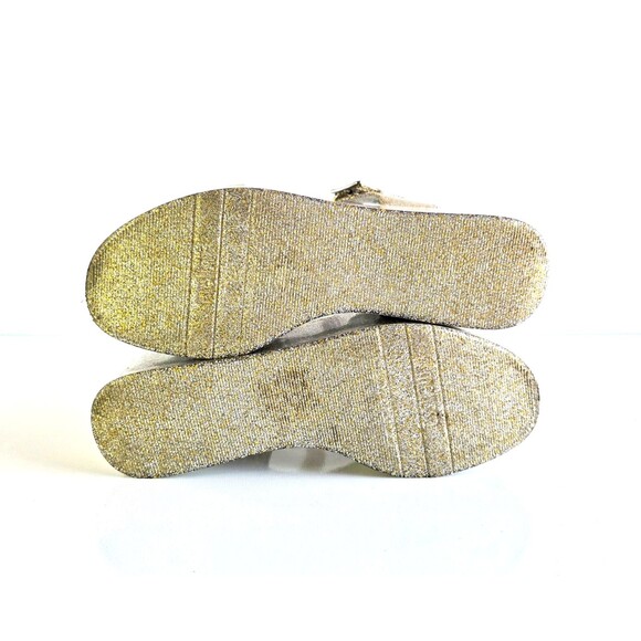 MELISSA Women's Mar Platform Sandals Gold Glitter 7 38 Slingback Jelly Sparkly - Picture 11 of 11